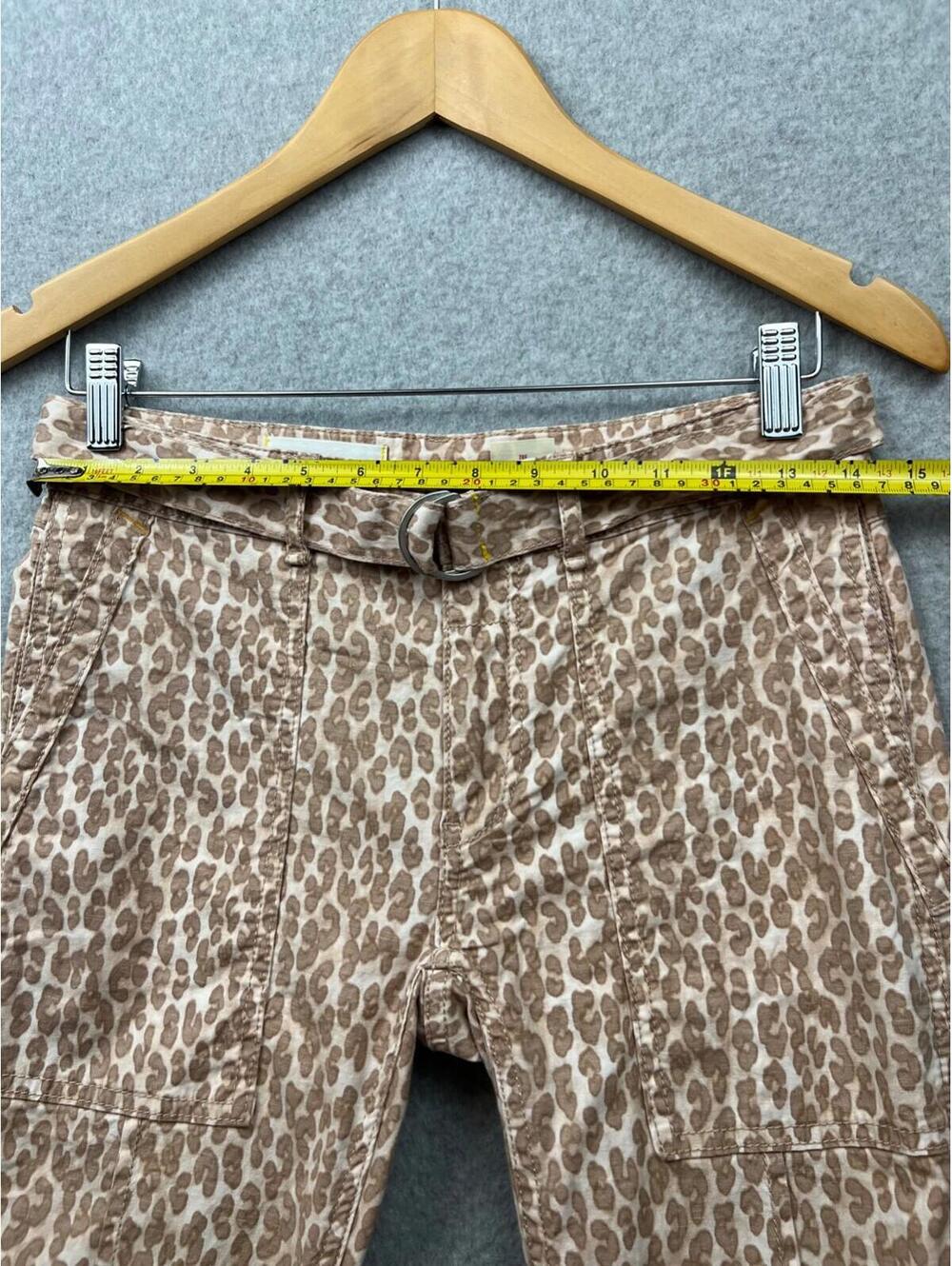 Anthropologie Womens The Wanderer Animal Print Pants Slim Straight Brown Size 25 - Picture 10 of 10